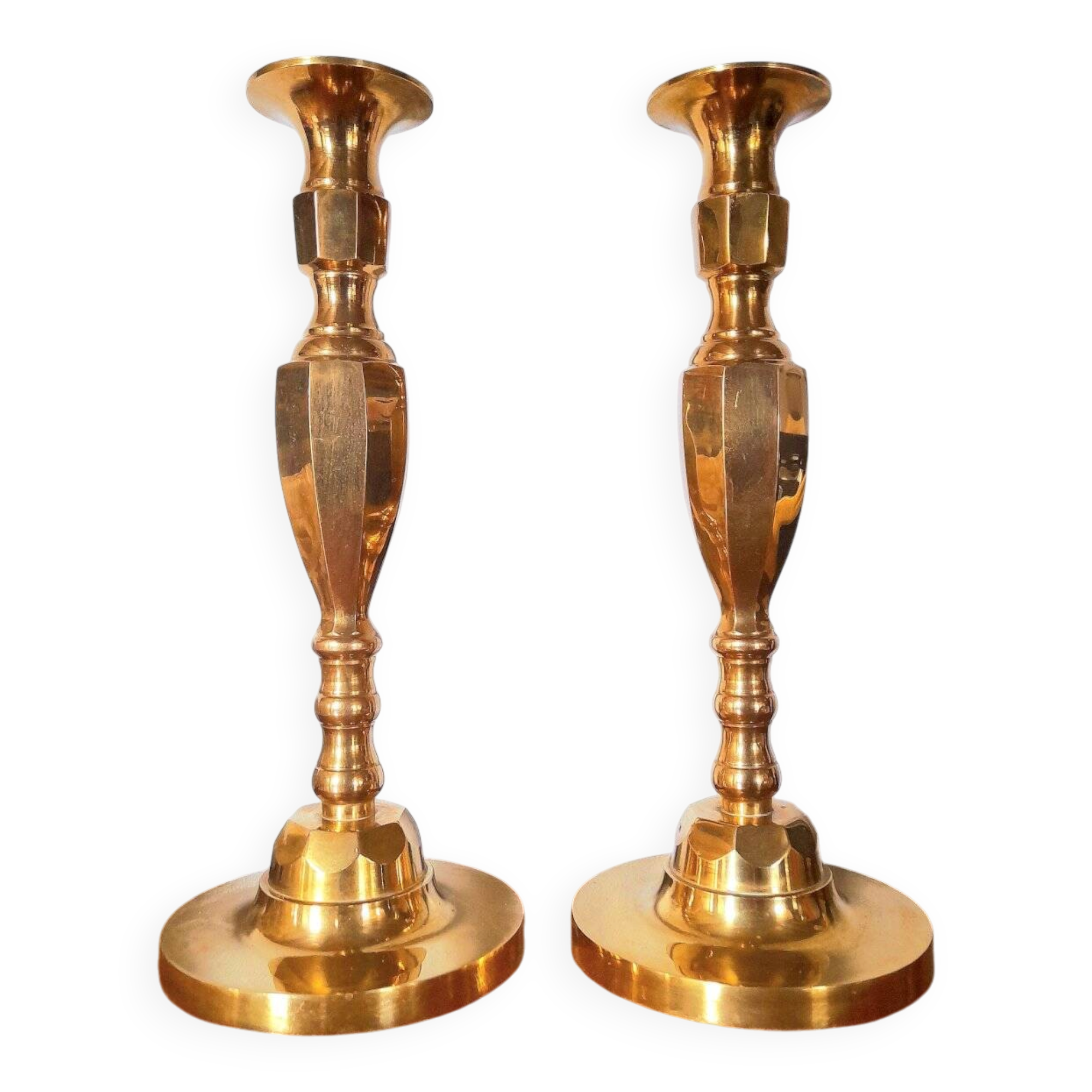 Pair of brass candlesticks