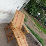 Wicker chaise longue