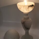 alabaster table lamp with alabaster globe Italy 1950-60