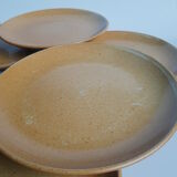 Set de 8 assiettes à dessert en grès CNP Grès village France vintage