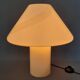 Opal Murano glass mushroom lamp with spiral stripes, 1970s modernist design.