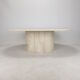 Table basse ovale italienne en travertin, 1984