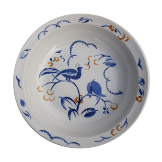 Plat rond oiseaux bleus Lunéville