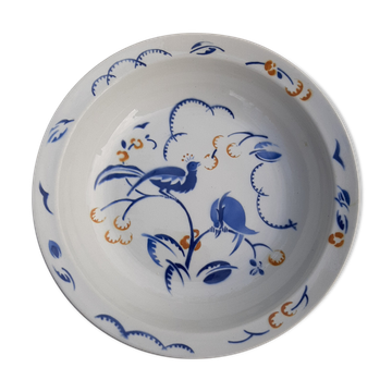 Plat rond oiseaux bleus Lunéville
