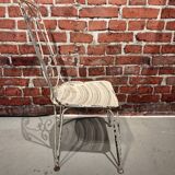 Wrought iron garden set painted white