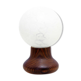 Vintage table lamp wood and opaline glass