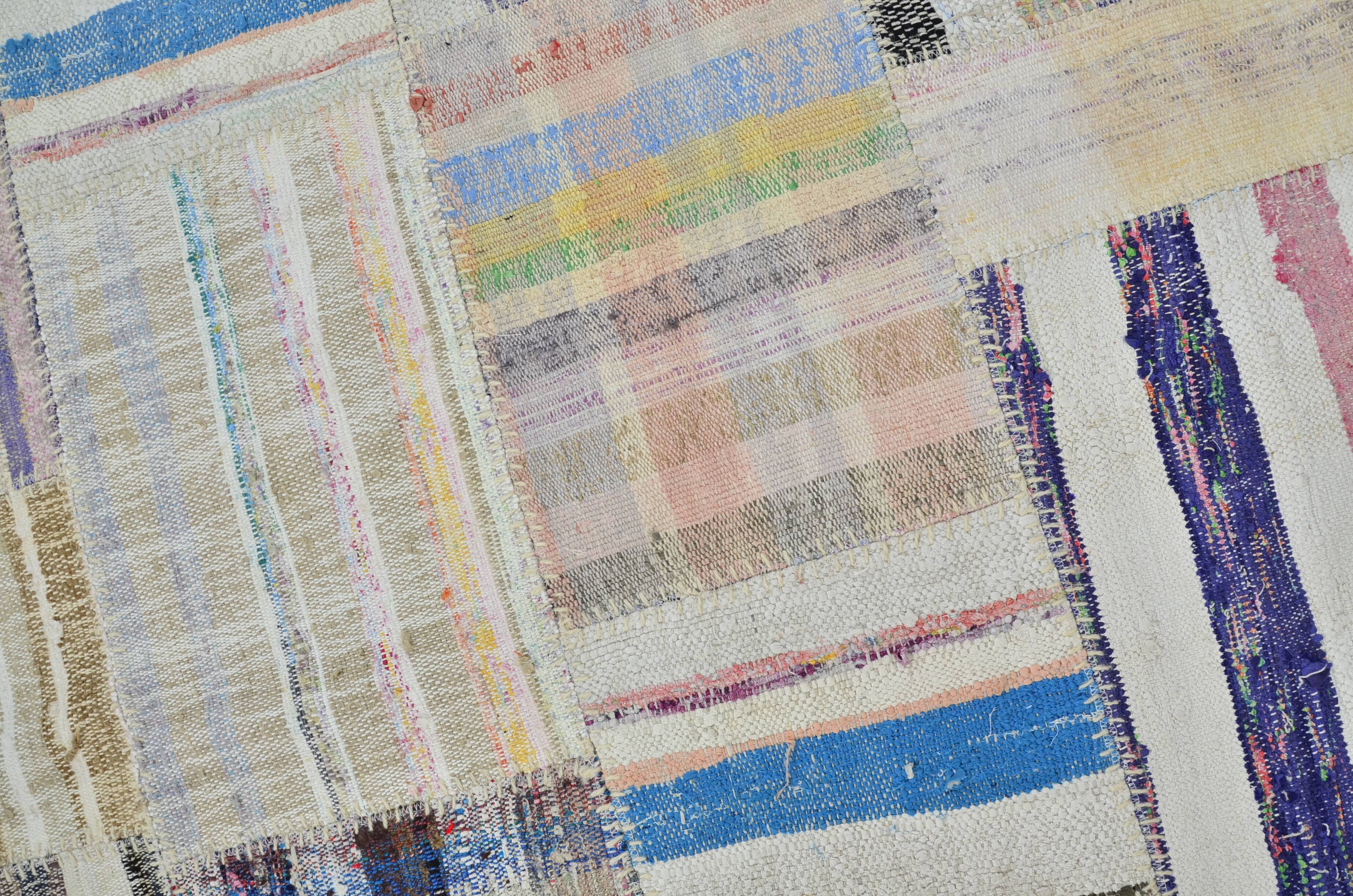 Neutral Colourful Vintage Tribal Kilim sku 3028