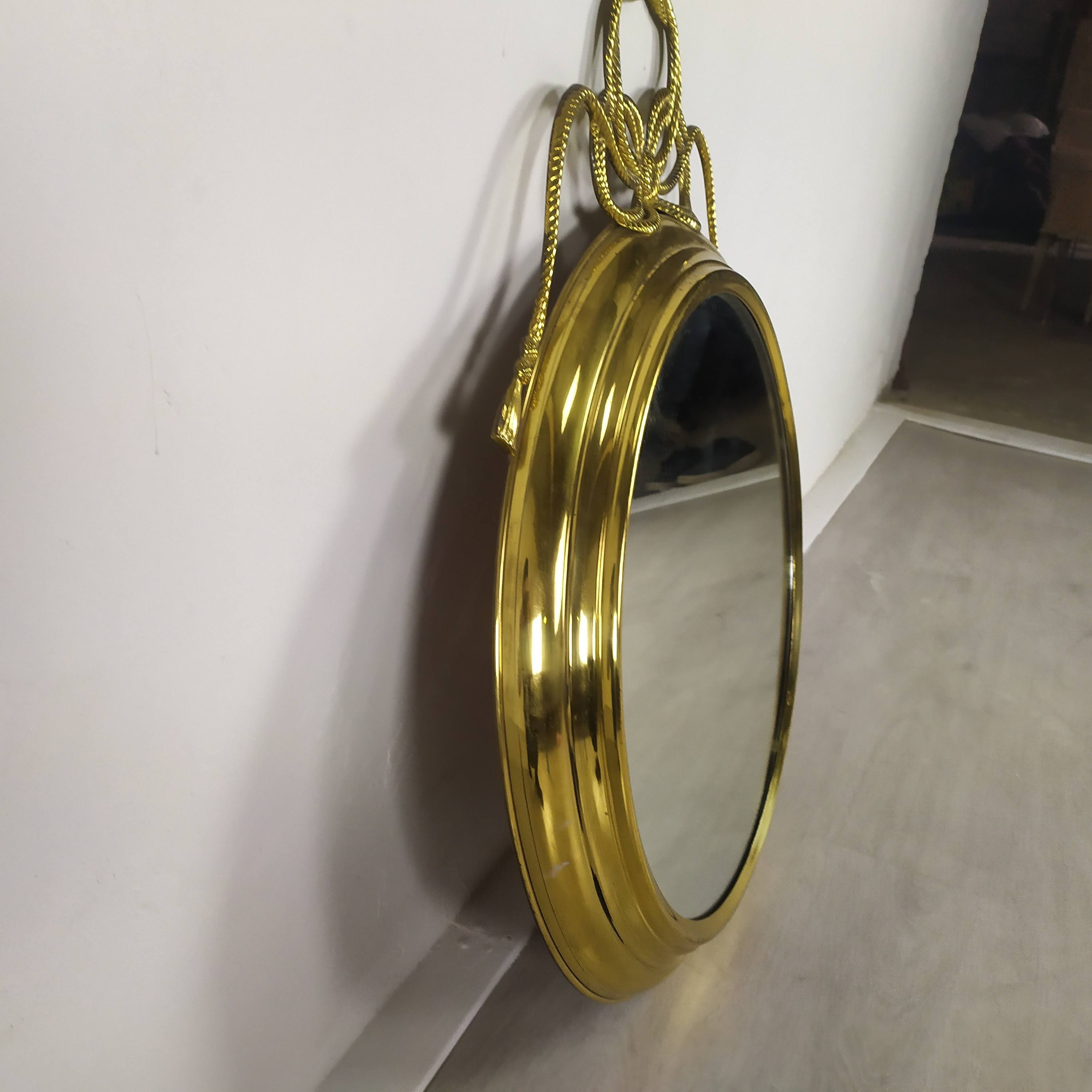 Golden brass mirror