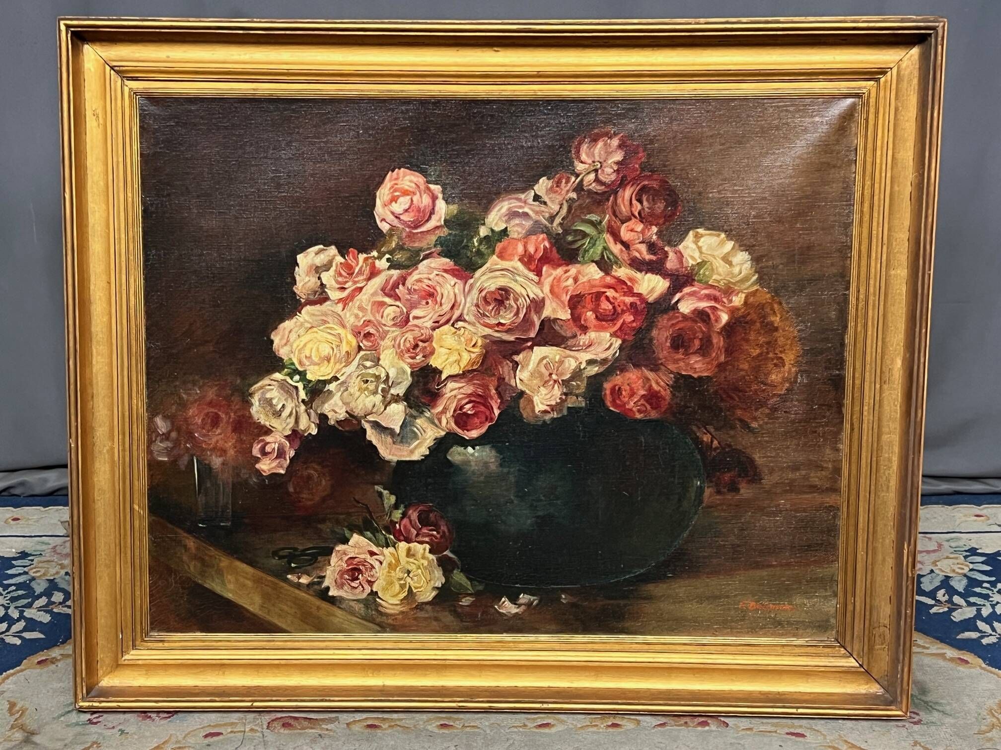 Frédéric de Smet (1876–1948), "Nature morte avec des roses."