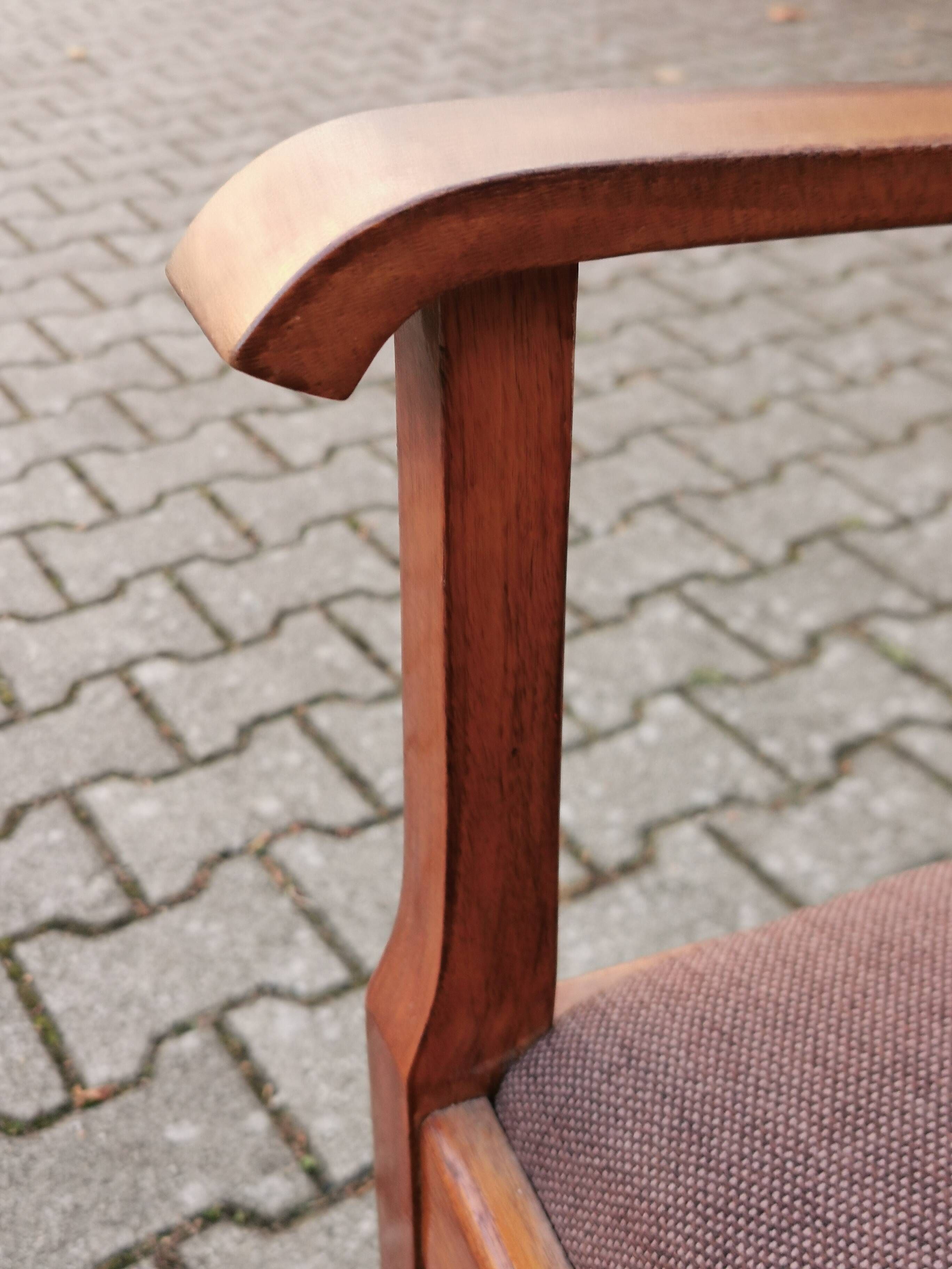 Vintage Scandinavian armchair wood fabric 60's