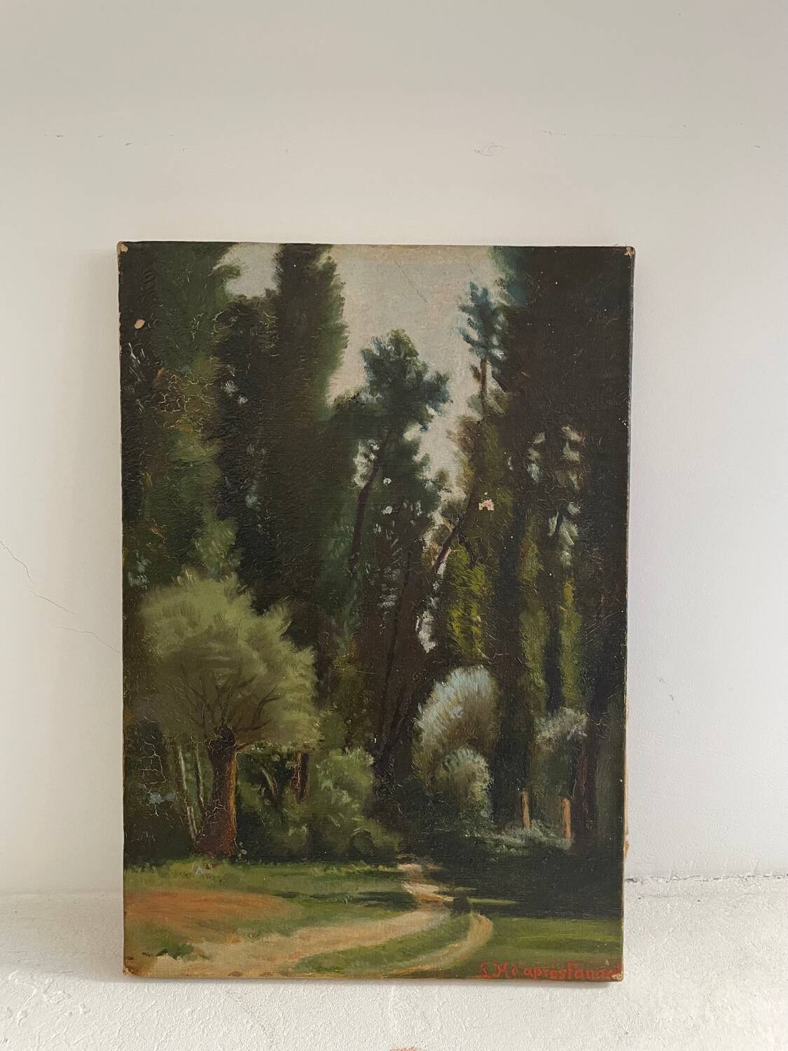 The path in the forest, oil on canvas