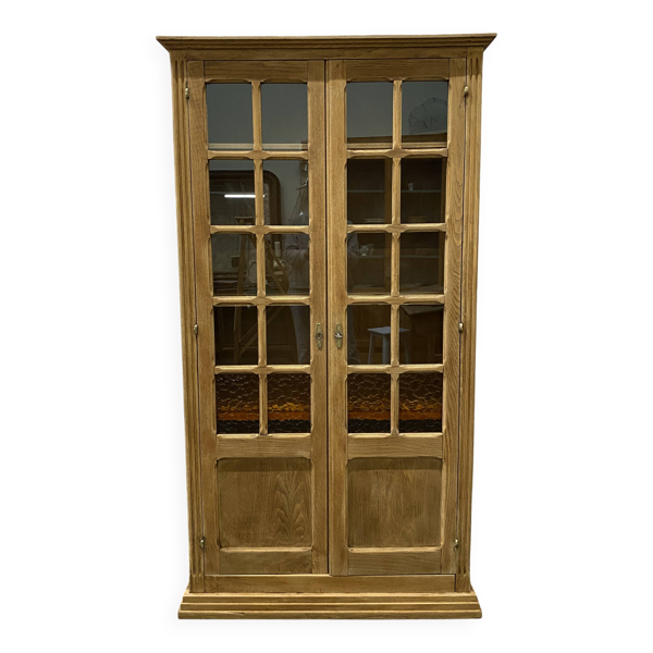 Bibliothèque en chêne - armoire vitrée