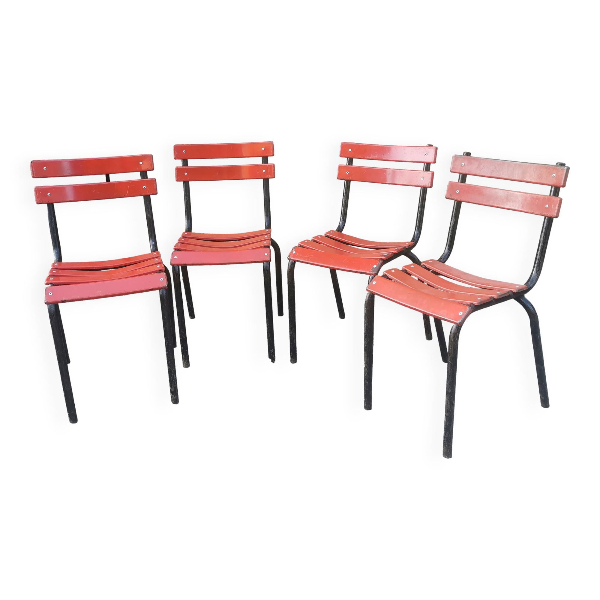 Serie de 4 chaises de terrasse "tolix"