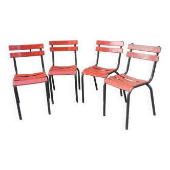 Set of 4 "tolix" terrace chairs