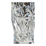 Crystal vase signed Sèvres France, star motifs, crosses, hardwoods