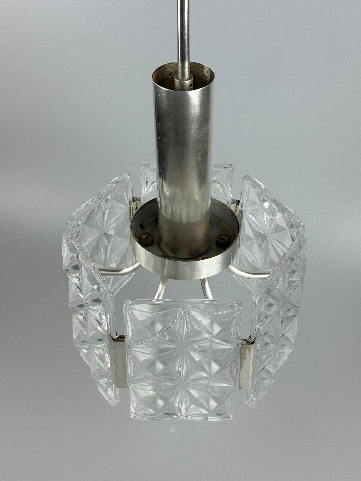 60s 70s ceiling lamp chandelier Hillebrand Leuchten Germany glass metal