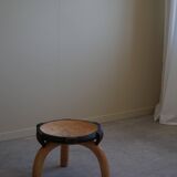 Wabi Sabi tripod stool / Solid wood side table, Scandinavia, 1950s