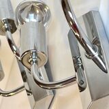 Pair of geometric wall lamps years 70 space age