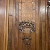 Art Deco period bedroom wardrobe with mirror in walnut and elm burl
