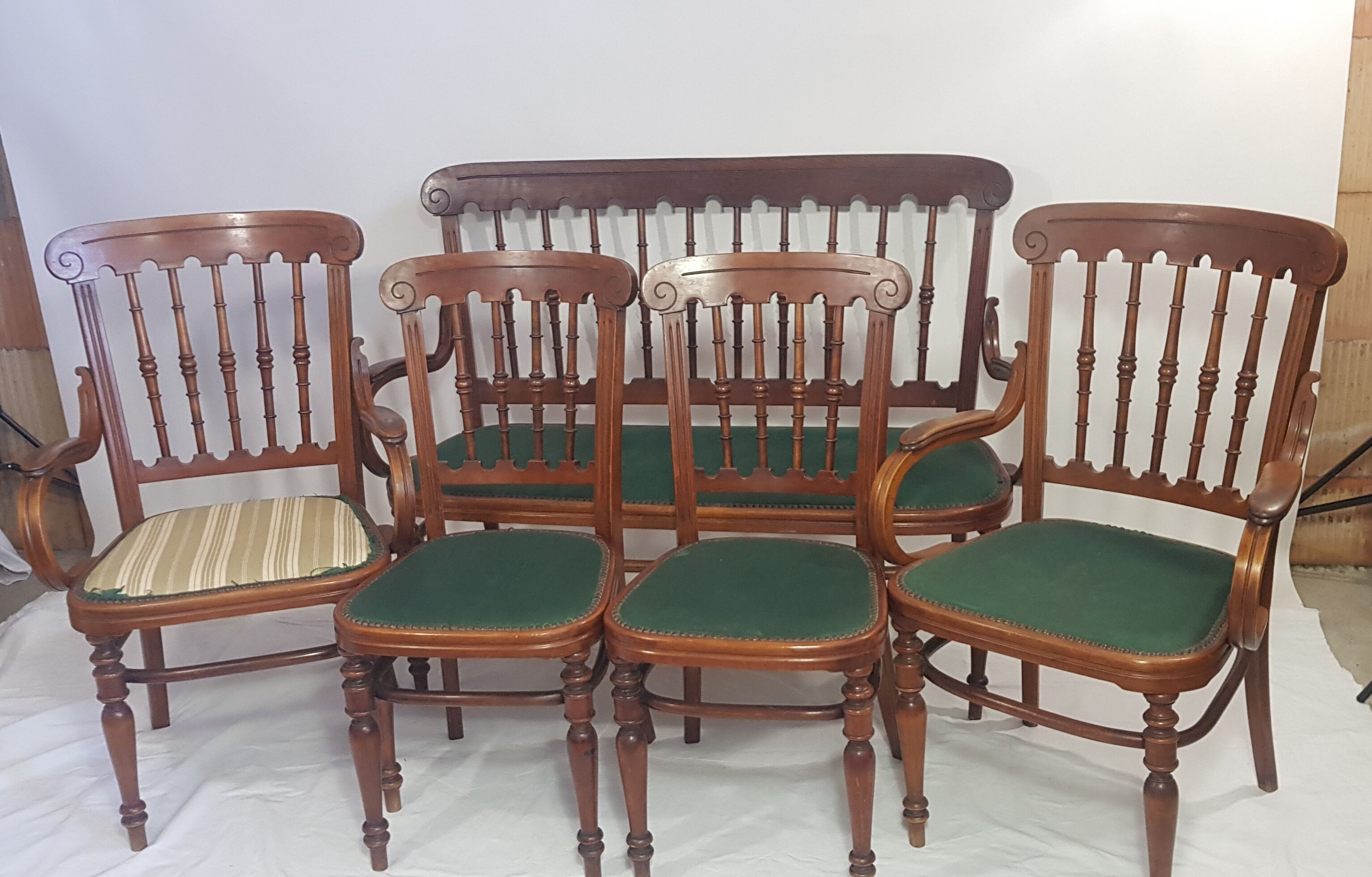 Curved wooden bench 1900