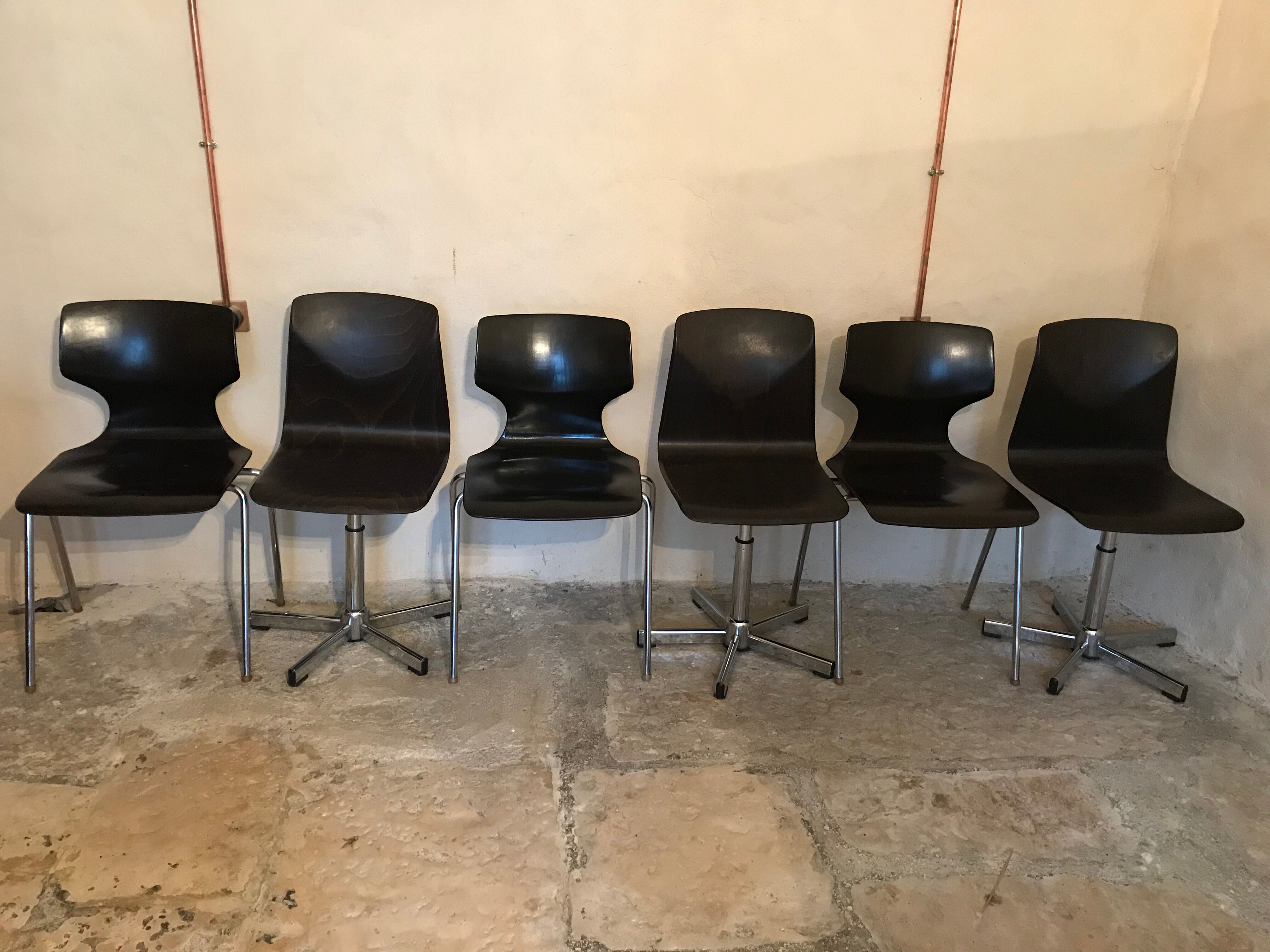 Lot of six vintage chairs Pagholz-Flàtotto
