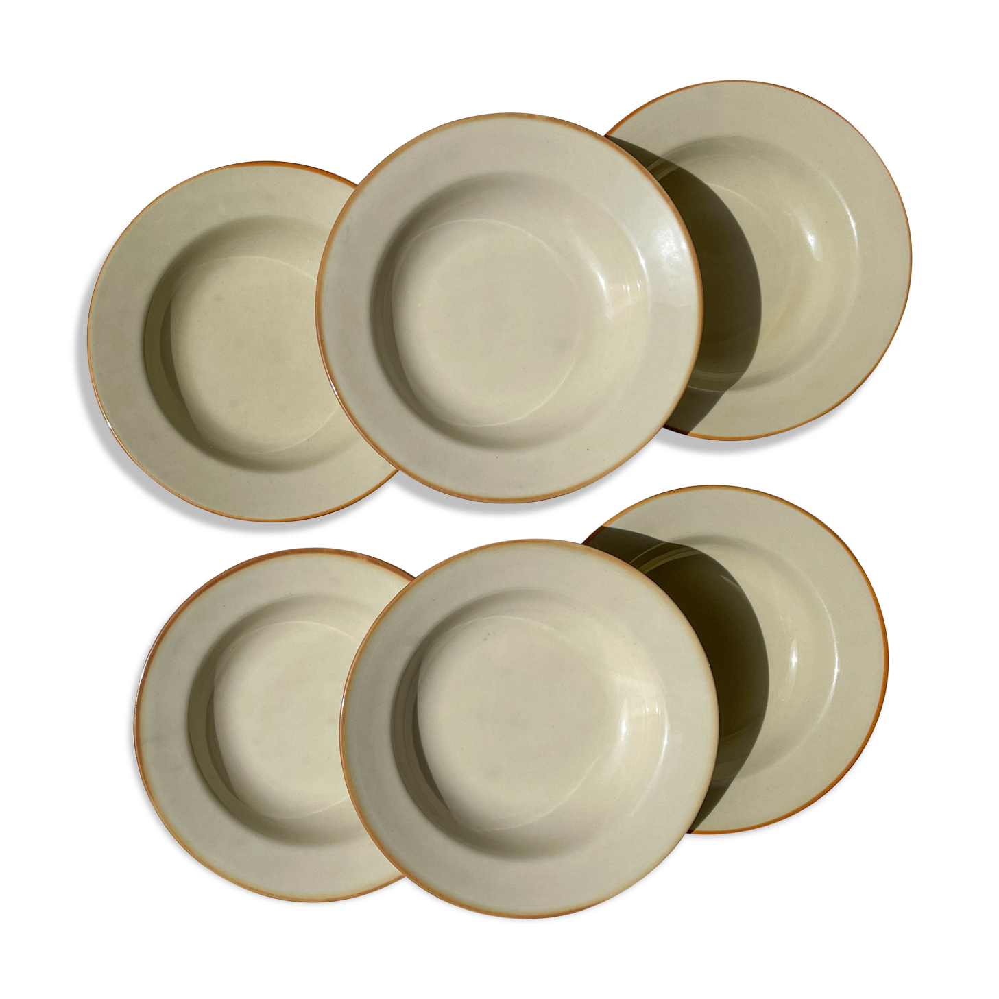 6 Hollow plates in beige sandstone Tulowice Poland 1970