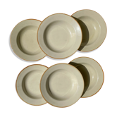6 Hollow plates in beige sandstone Tulowice Poland 1970