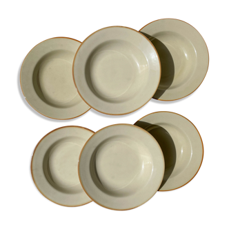 6 Hollow plates in beige sandstone Tulowice Poland 1970