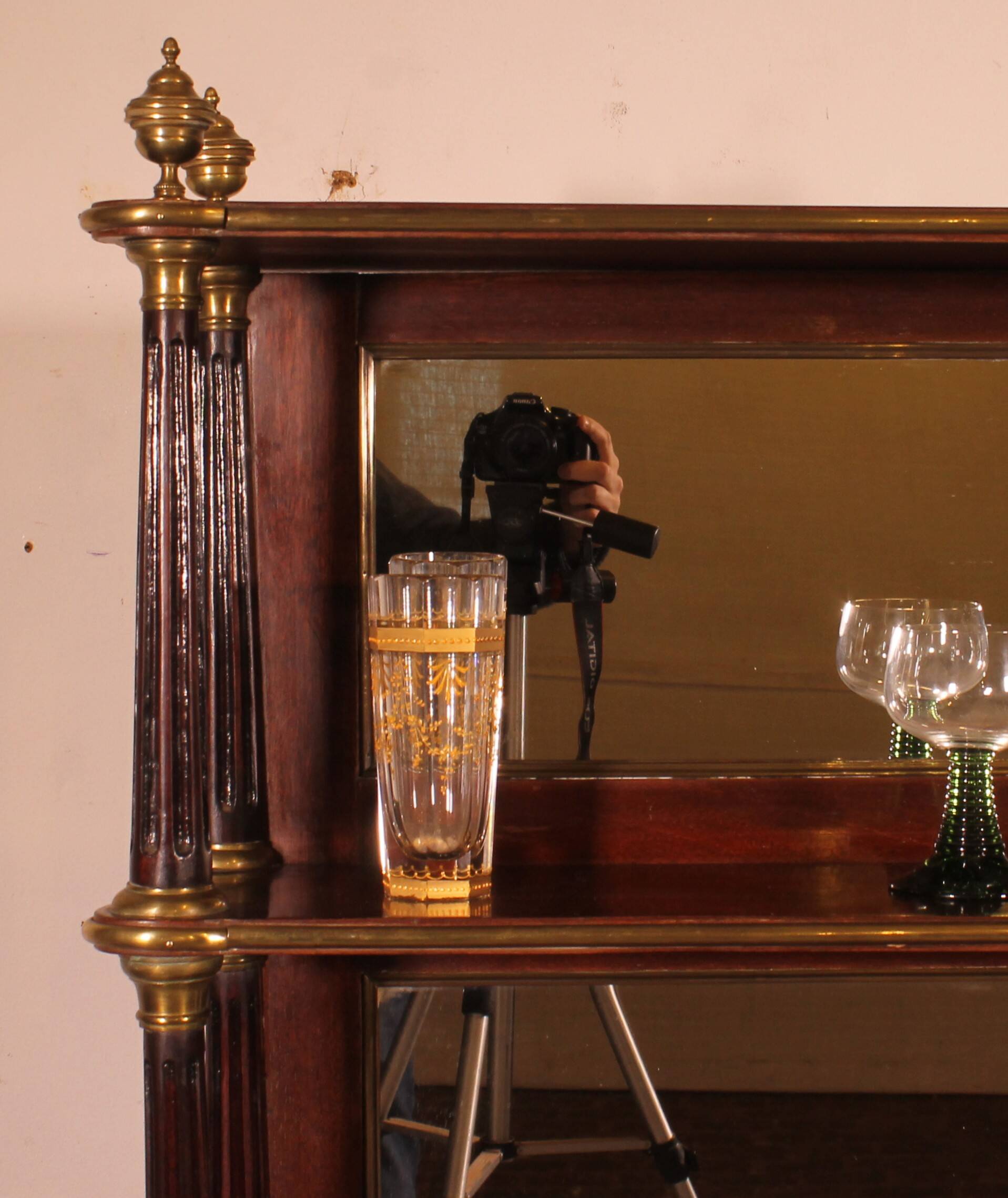 Louis XVI period mahogany display cabinet/bar