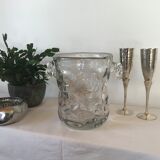 Crystal champagne bucket. Crystal of French Island.  Design and modern.  1960s