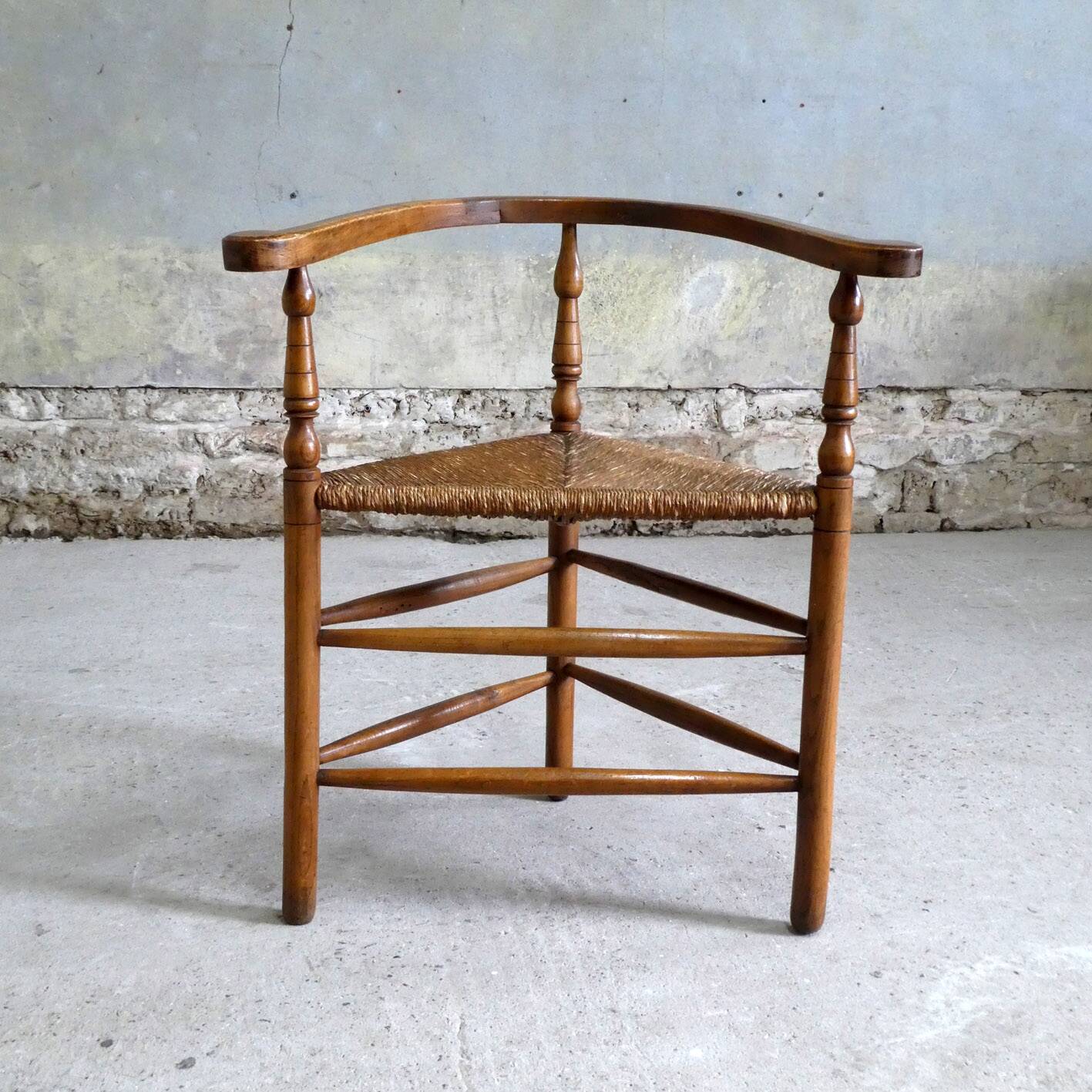 Oak & straw armchair, 1950