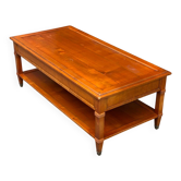 Table basse directoire en merisier massif, années 50