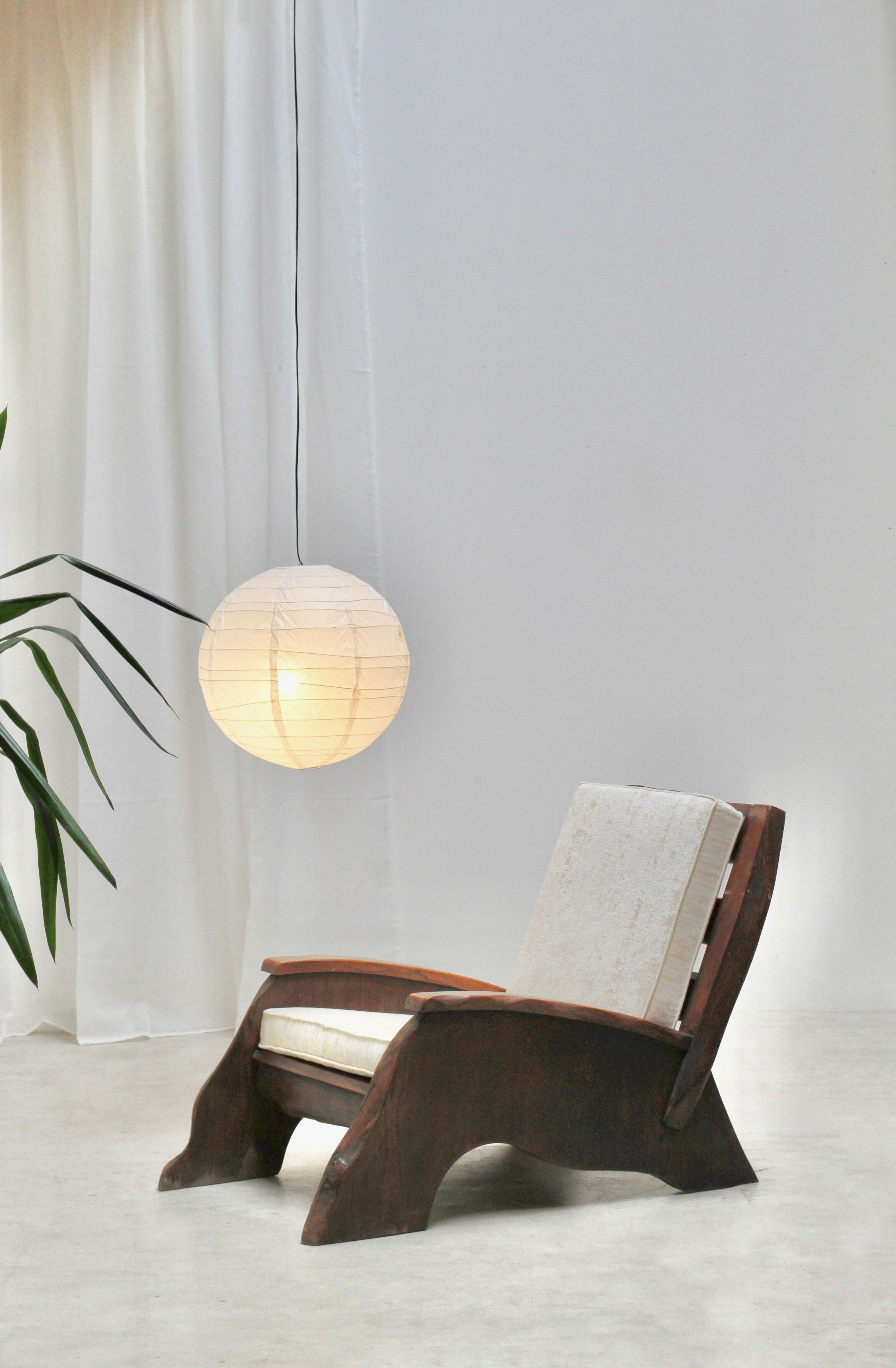 Brutalist elm armchair 1960