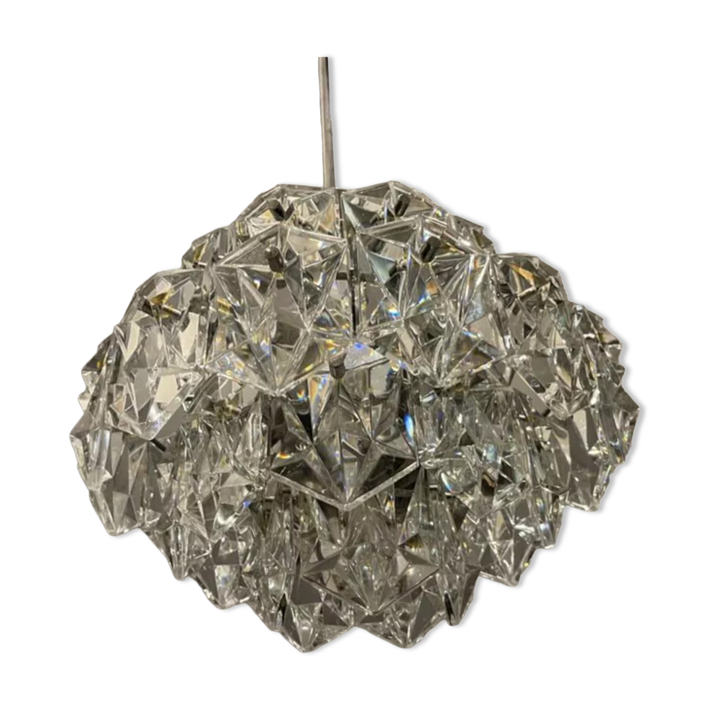 Cut crystal light pendant by kinkeldey, 1970s