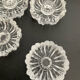 Series of 6 vintage molded glass candle holders Italy