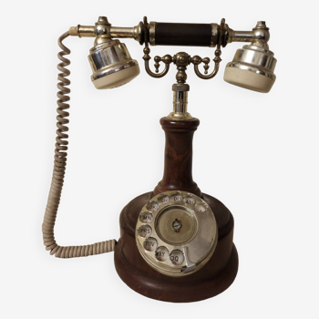 Retro wooden telephone