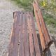 Banc des années 50 en fer et bois