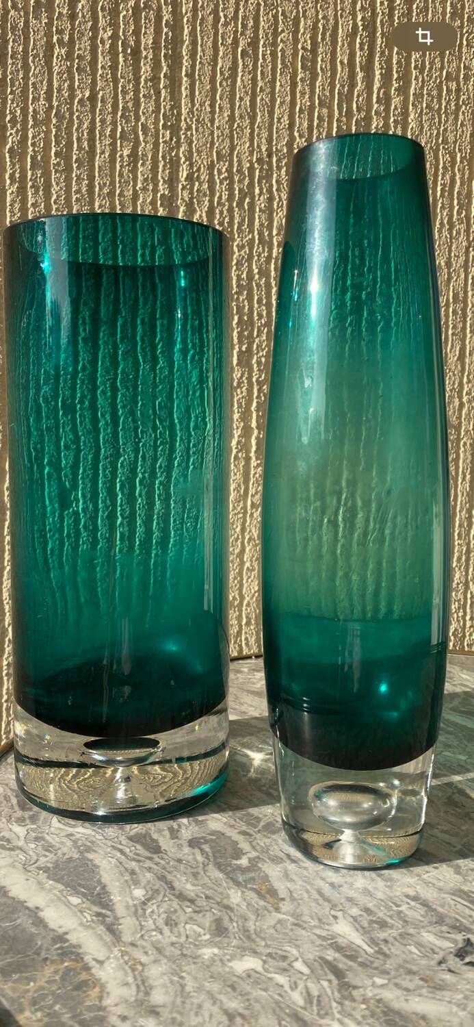Pair of vases by Roland Posch for Graal glas series Las palmas 60s