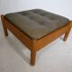 Repose-pieds danois en teck avec coussin en cuir, années 1970