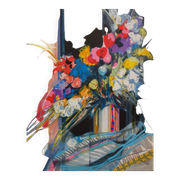 Jean-Baptiste Valadié: Blue, white and red bouquet, original signed lithograph