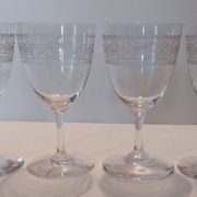 4 Blown crystal glasses