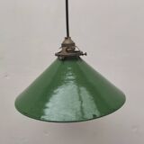 Enameled sheet metal cone pendant light