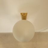 Pair of vintage wall lights in brass and glass from the 70s