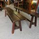 Paire de bancs anciens en bois massif