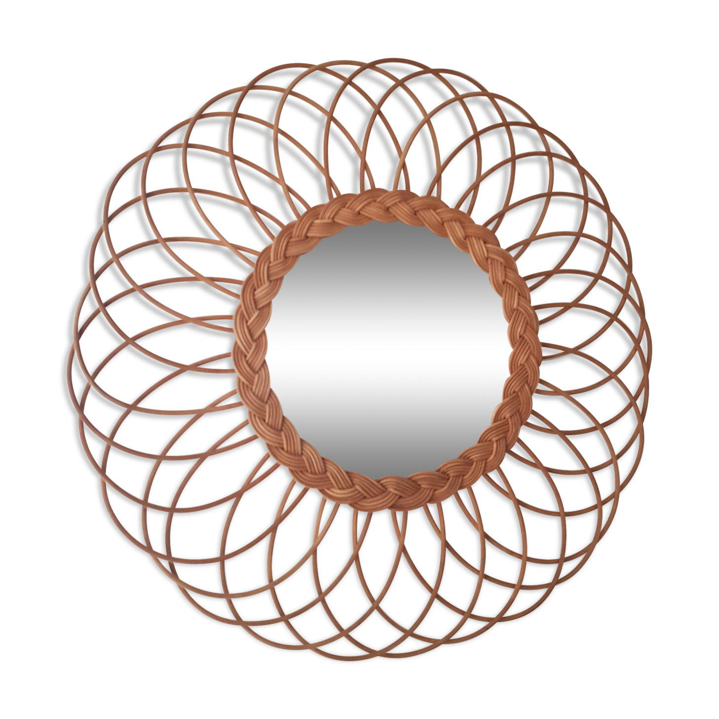 Vintage wicker mirror 1950/1960