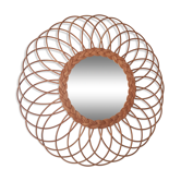 Miroir en osier vintage 1950/1960
