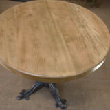 Cast iron pedestal table 1900 Round beech top
