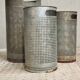 Vintage set of perforated metal waste bins