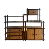 Modular rattan library Maugrion for Rochebobois