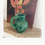 Large ceramic green ball pitcher